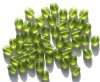 50 8x6mm Transparent Matte Olive Flat Oval Glass Beads